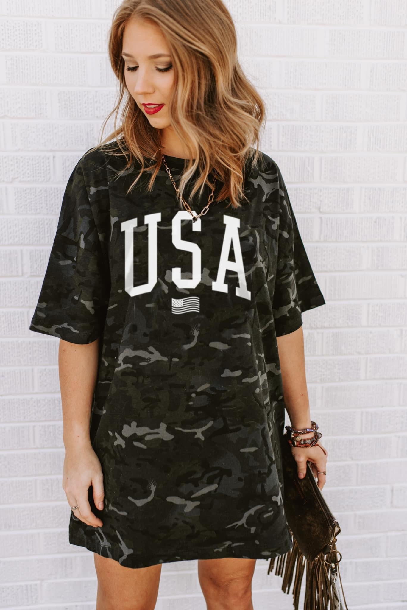 USA mini dress/oversized tee