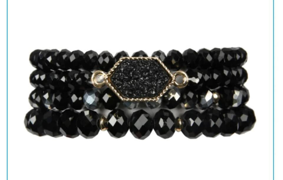 Druzy bracelet stack