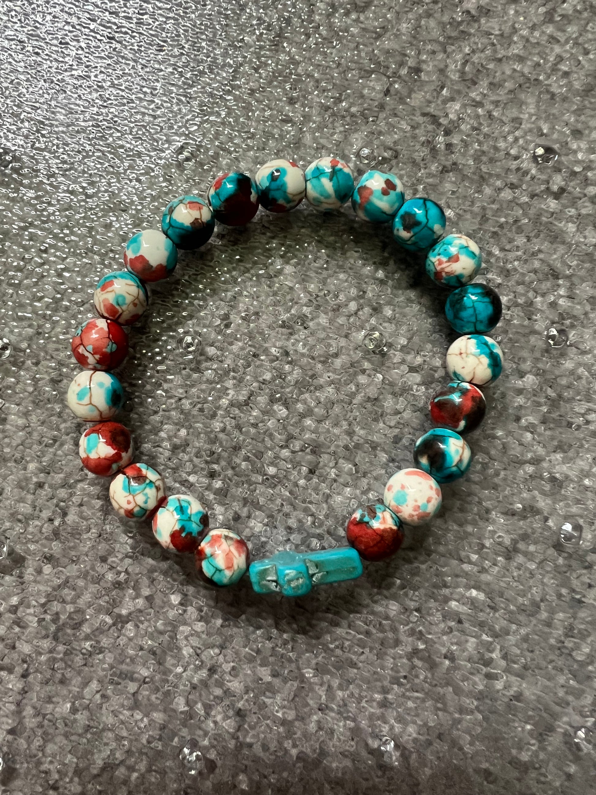 Beaded heart bracelets with cross