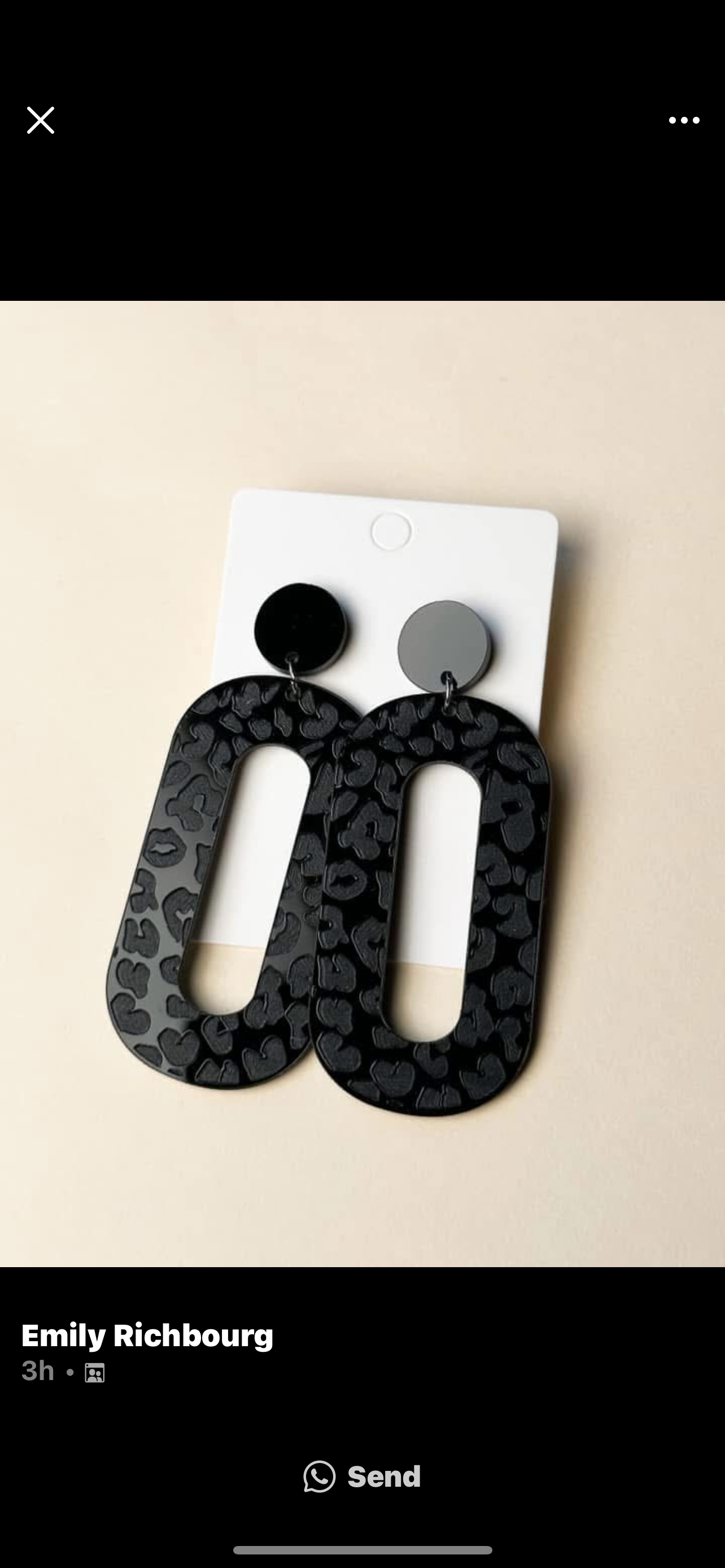 Black Leopard hanging earrings