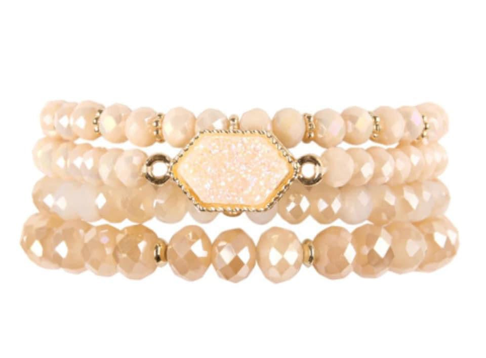 Druzy bracelet stack