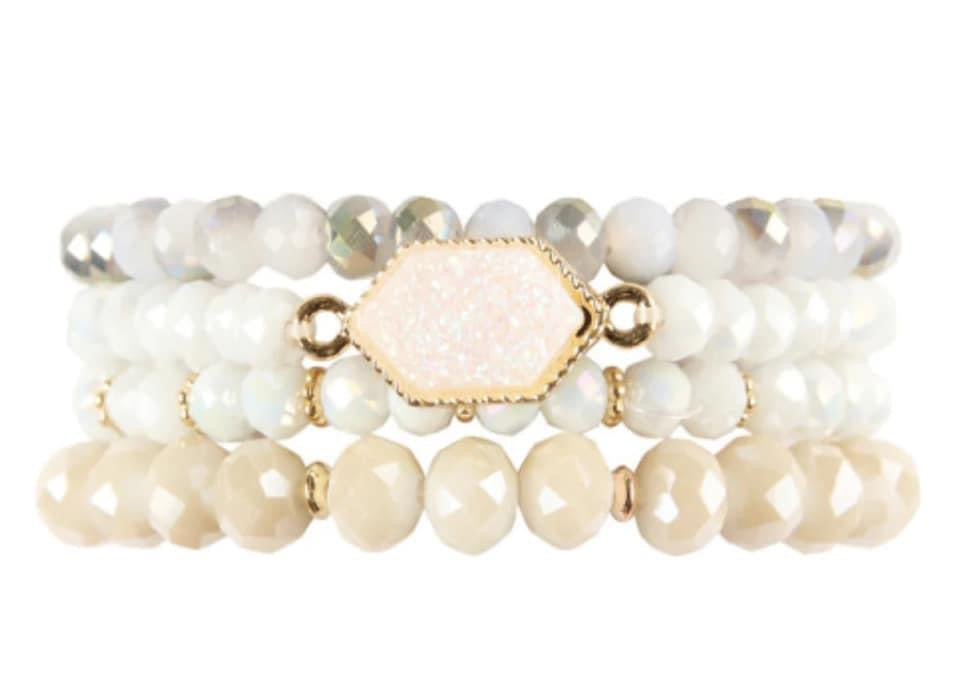 Druzy bracelet stack