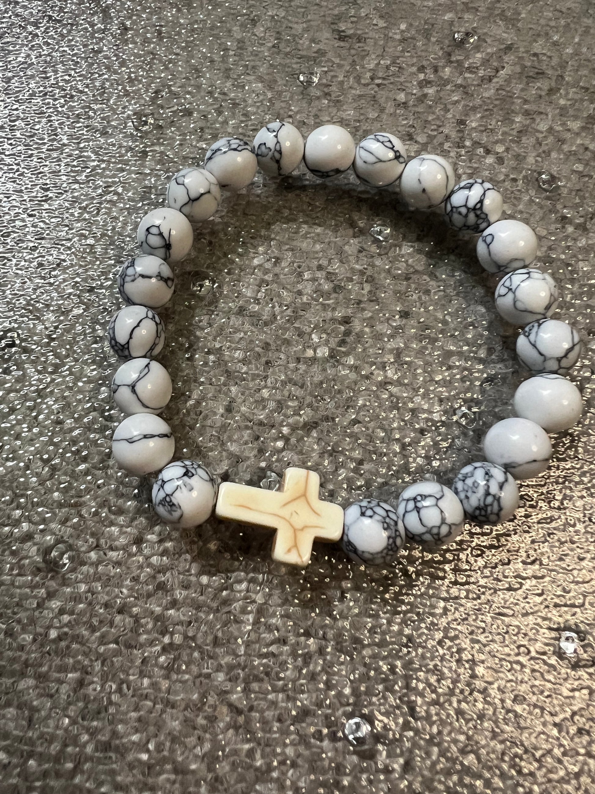 Beaded heart bracelets with cross