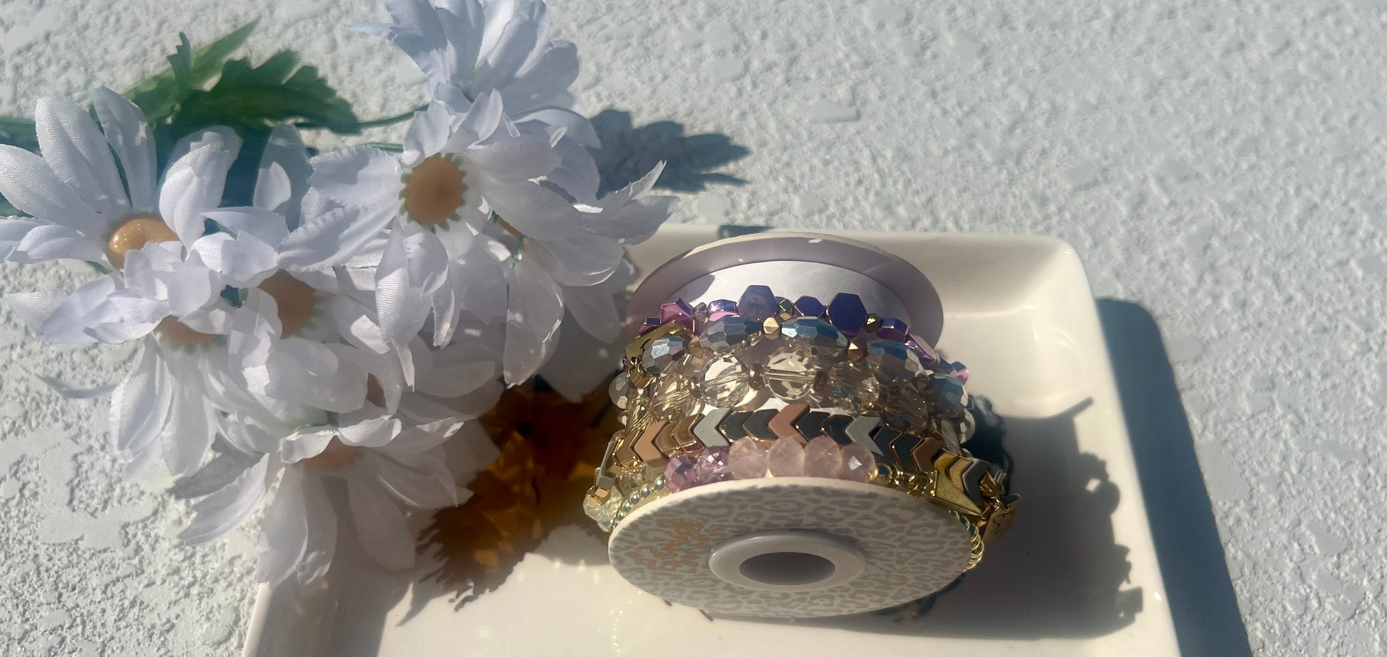 Erimish:  AZAELA JAR - stack of 5 bracelets- extended