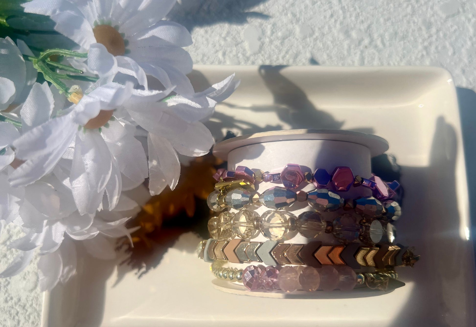 Erimish:  AZAELA JAR - stack of 5 bracelets- extended