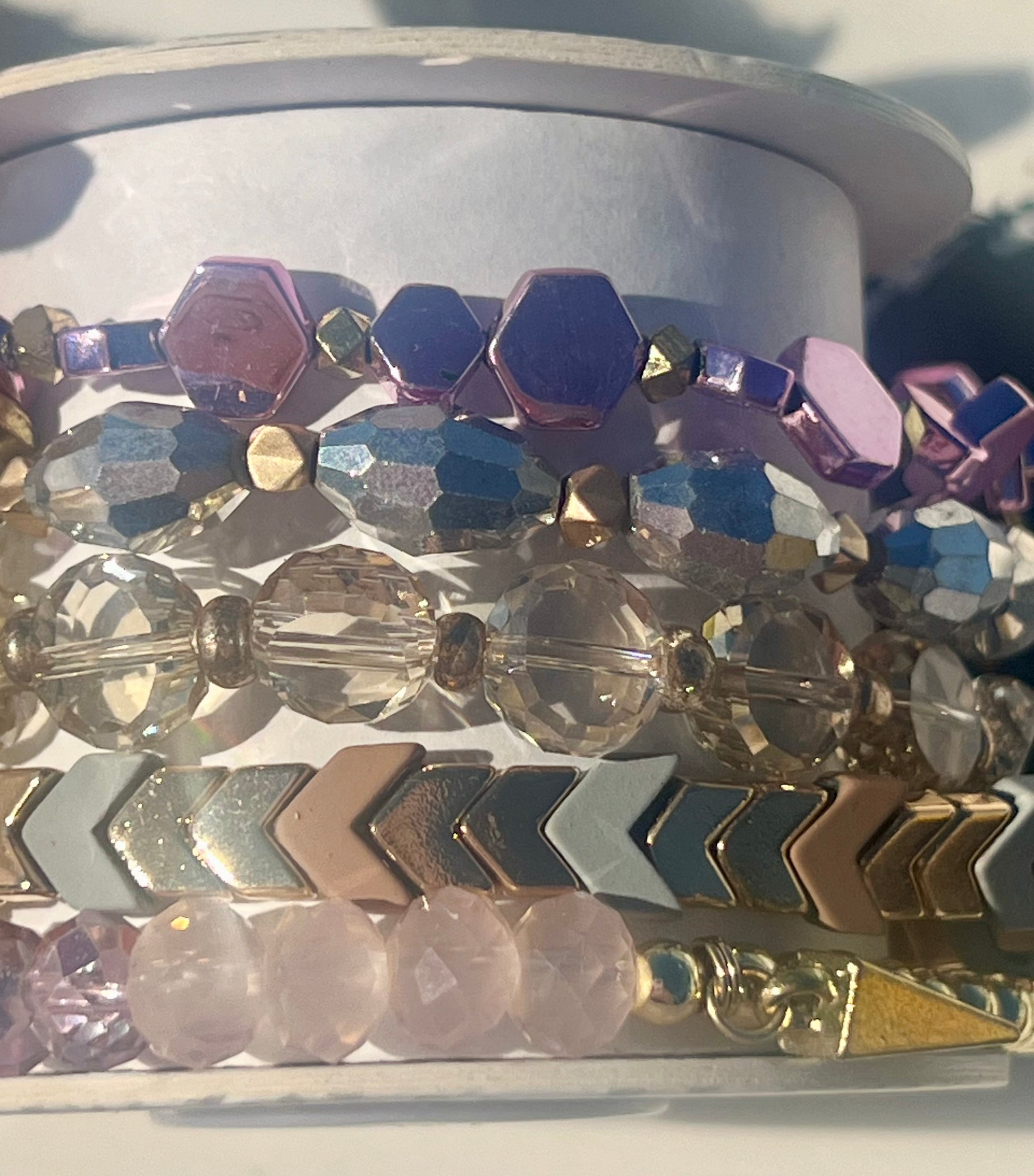 Erimish:  AZAELA JAR - stack of 5 bracelets- extended