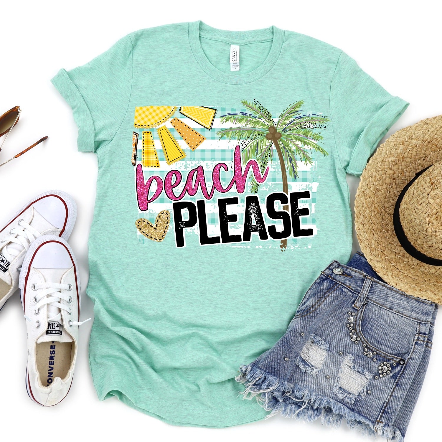 Beach Please graphic tee