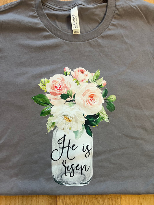 He is Risen floral Graphic Tee