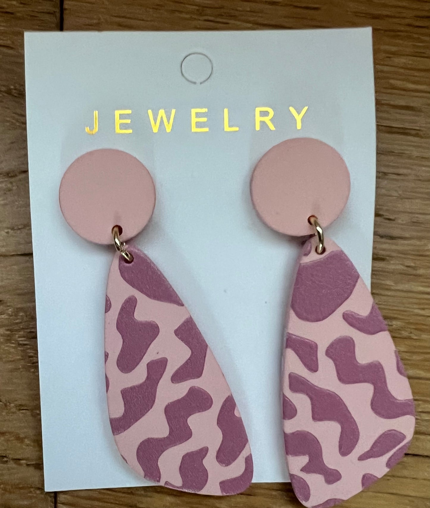 Pink leopard earrings
