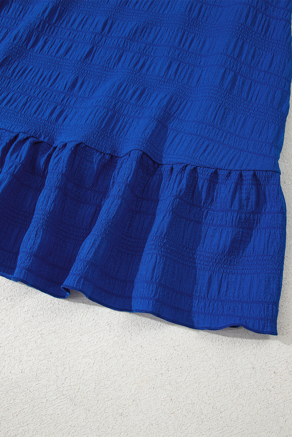 Dark Green Textured Flutter Sleeve Ruffled Mini Dress