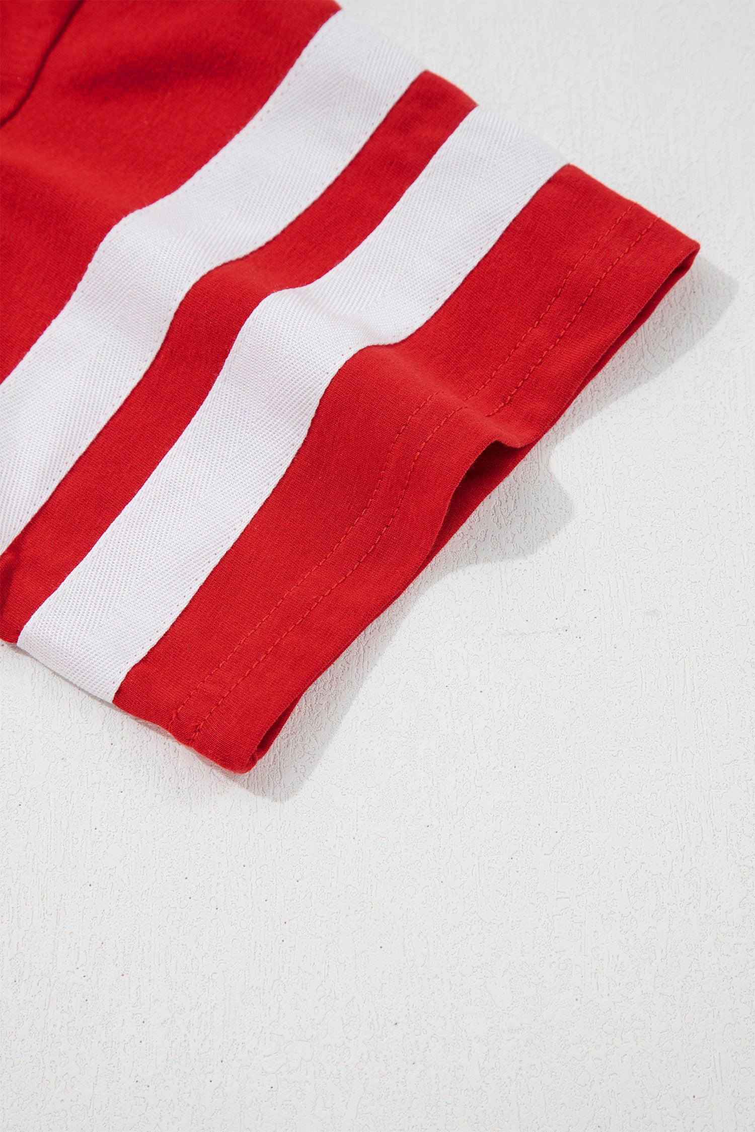 Black Varsity Striped Short Sleeve Crew Neck T Shirt