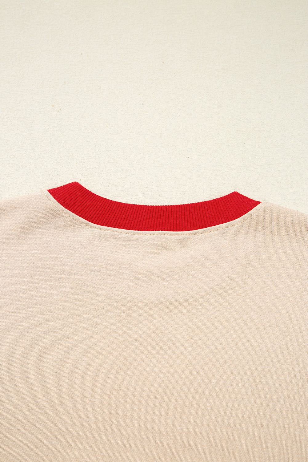 Oatmeal GAME DAY Letter Graphic Varsity Striped Detail Baggy Sweatshirt