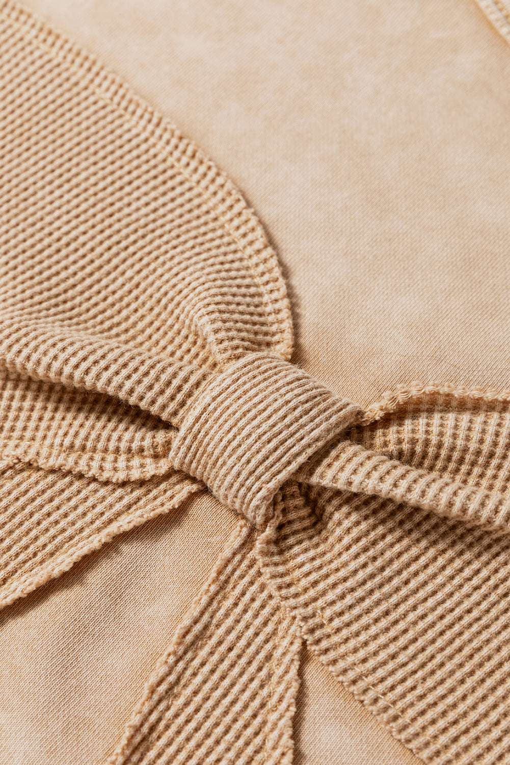 Bright Pink Mineral Wash Big Bow Patchwork Pullover Sweatshirt