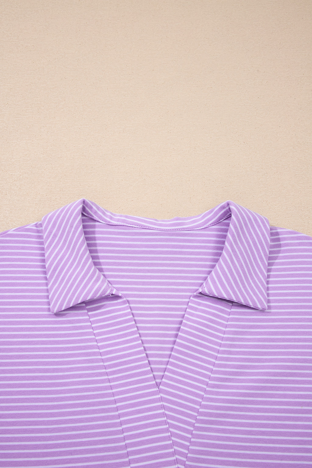 Pink Stripe Dolman Sleeve Polo Shirt and Drawstring Shorts Set