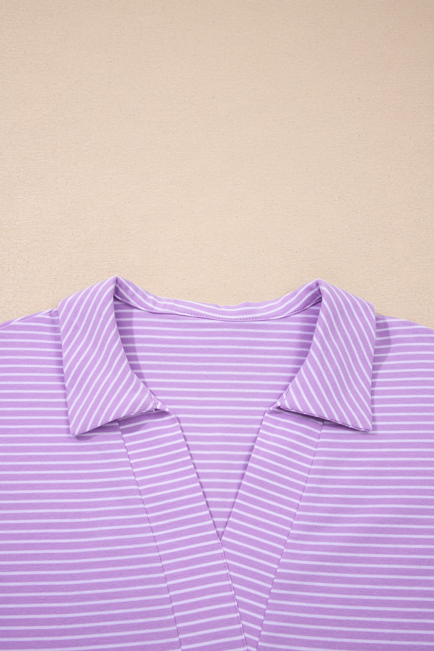 Pink Stripe Dolman Sleeve Polo Shirt and Drawstring Shorts Set