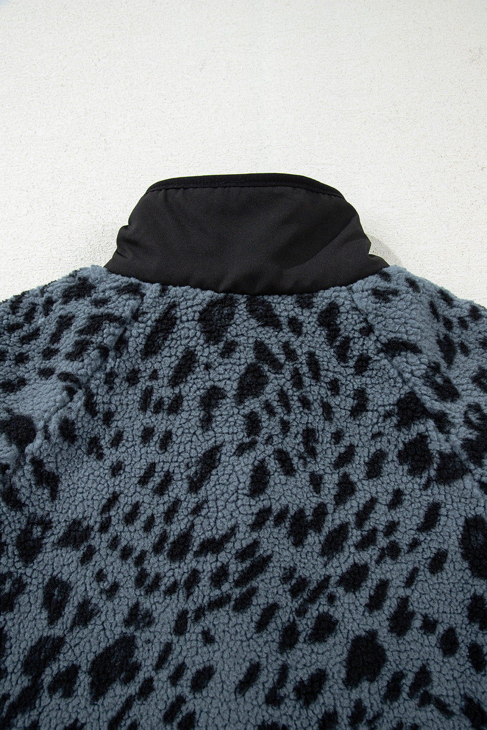 Multicolour Plaid Print Buttoned Stand Collar Fleece Jacket