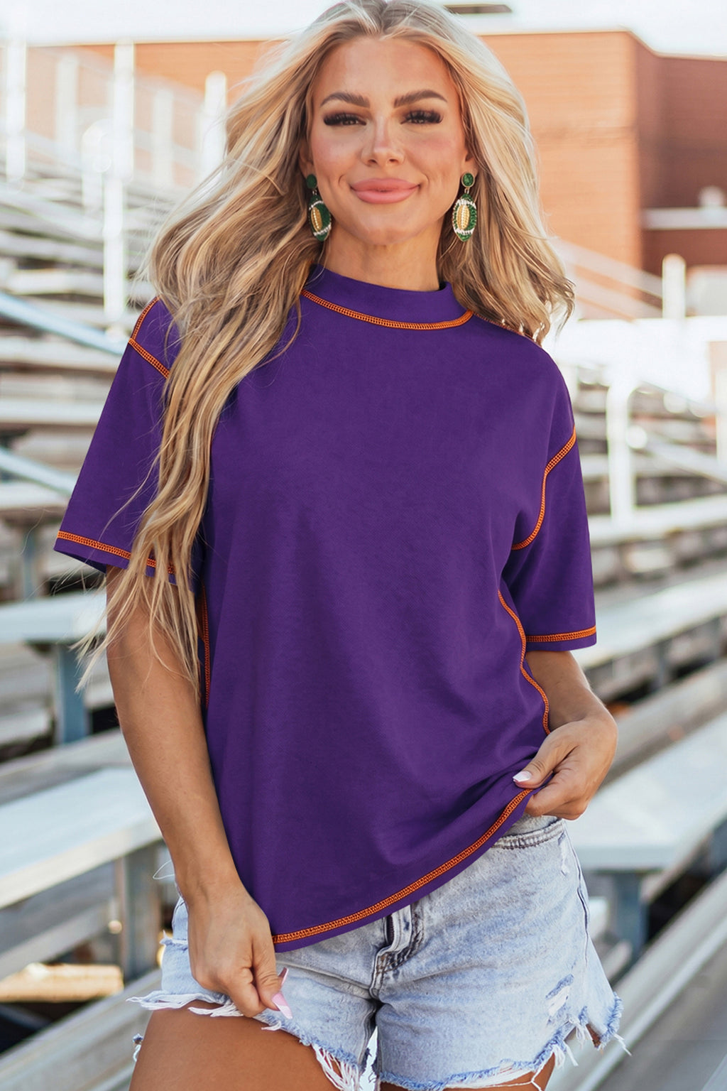Light Grey Reversible Contrast-Stitched T-Shirt