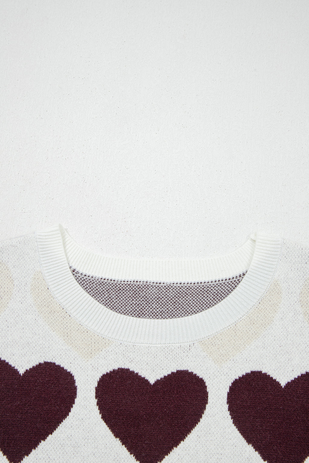 White Valentine Heart Short Sleeve Sweater