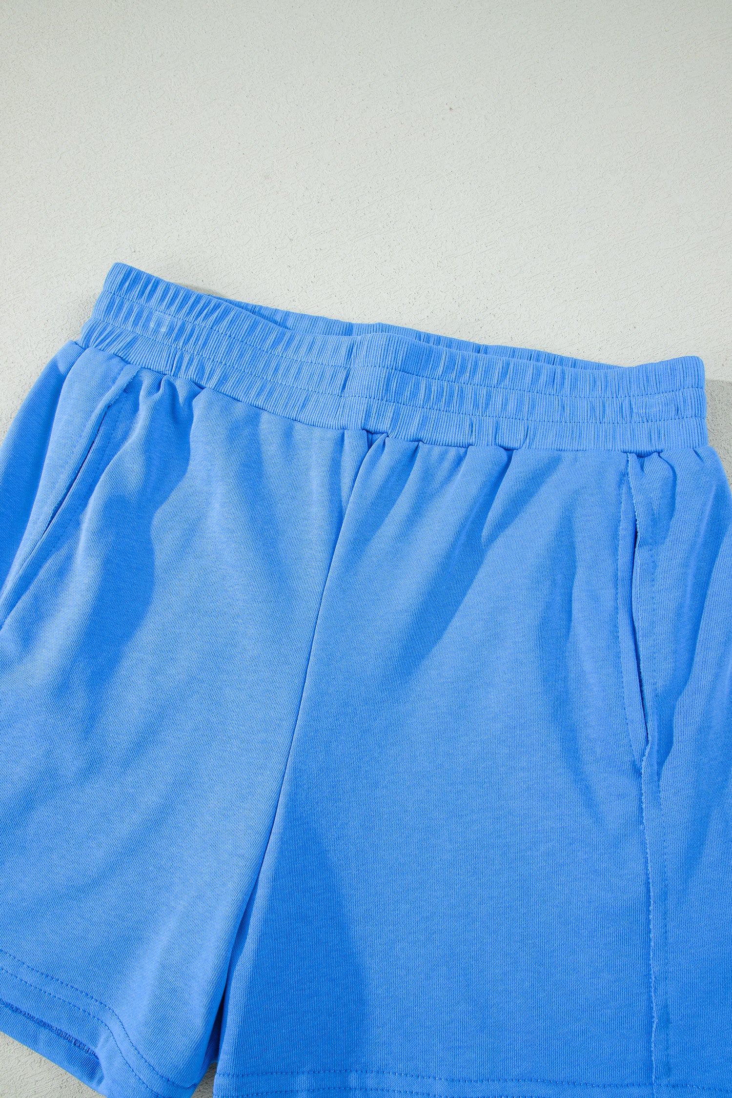 Green Slim Tank Top Elastic High Waist Shorts 2pcs Outfit