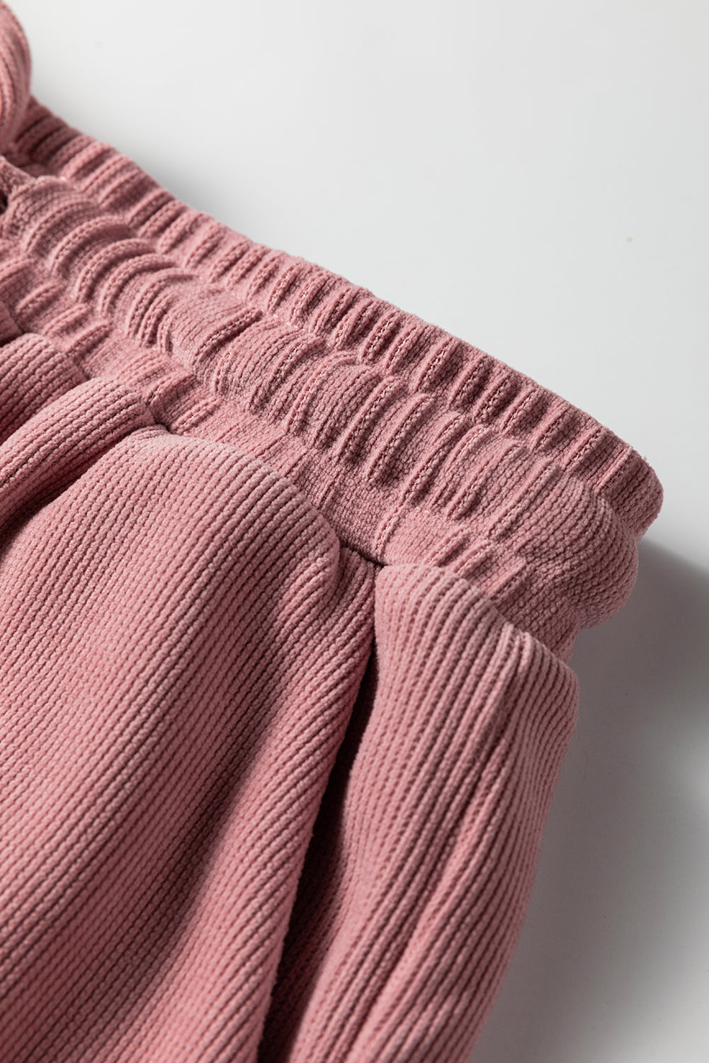 Dark Brown Solid Color Textured Knit Drop Shoulder Pullover Drawstring Shorts Set