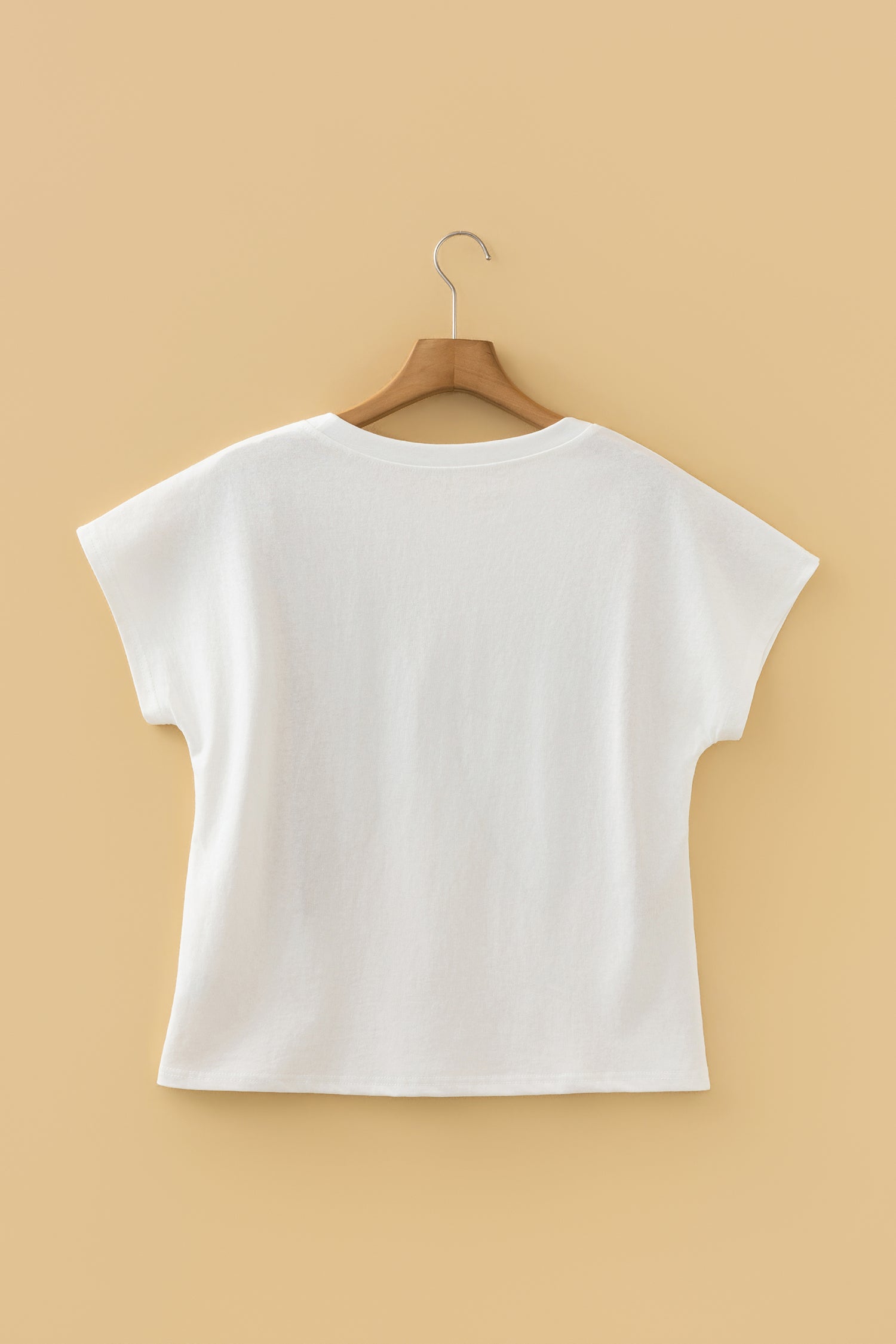 White Leopard Bow Embroidered Cotton Round Neck T Shirt