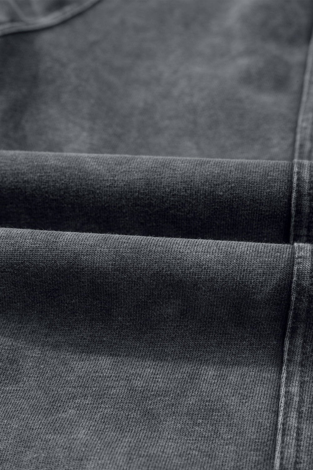 Medium Grey Mineral Wash Jogger Style High Waist Casual Pants