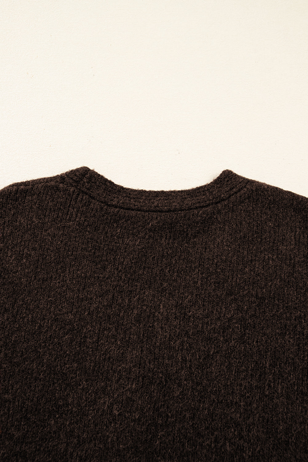 Chicory Coffee Heart Metal Button V Neck Cardigan Sweater