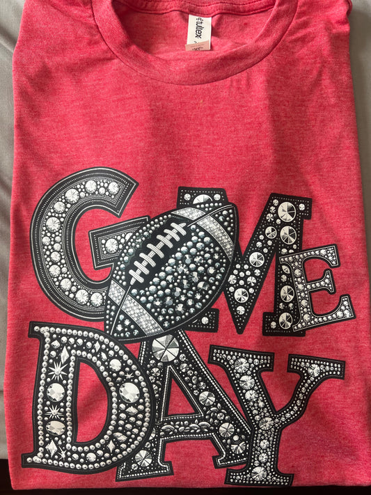 Bedazzled Football Gameday graphic tee