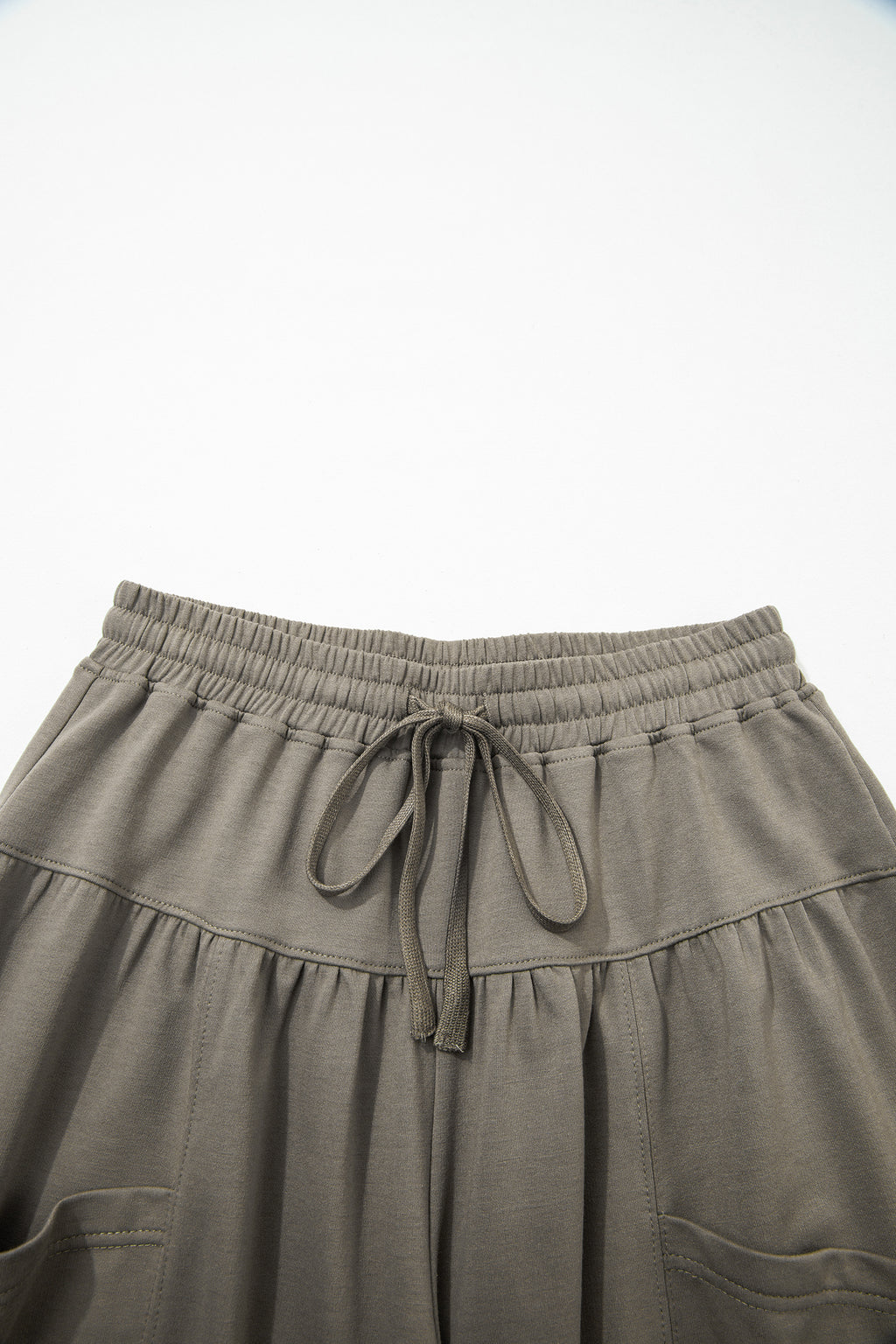 Seagrass Elastic Waist Drawstring Wide Leg Full Length Pants