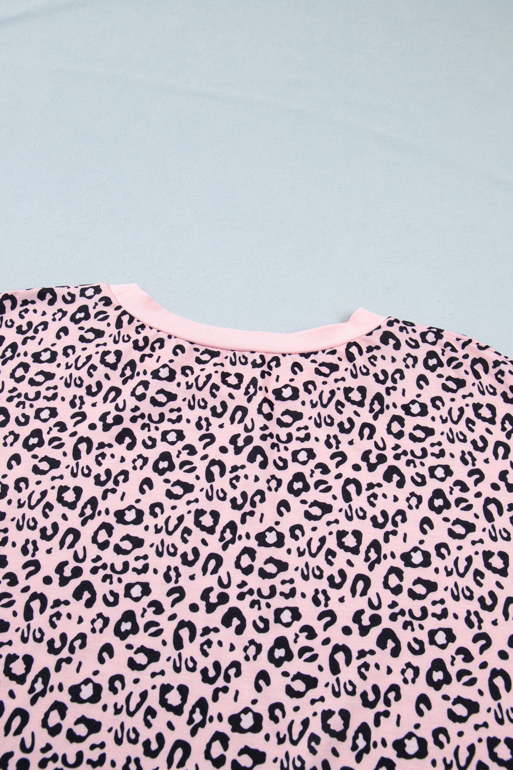 Pink Leopard Striped Contrast Patchwork Plus Size Tee