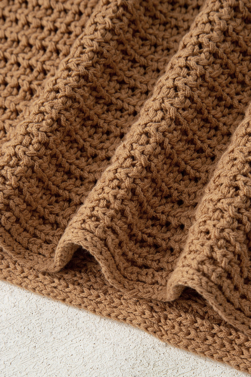 White Hollowed Detail Wide Sleeve Loose Pullover Sweater