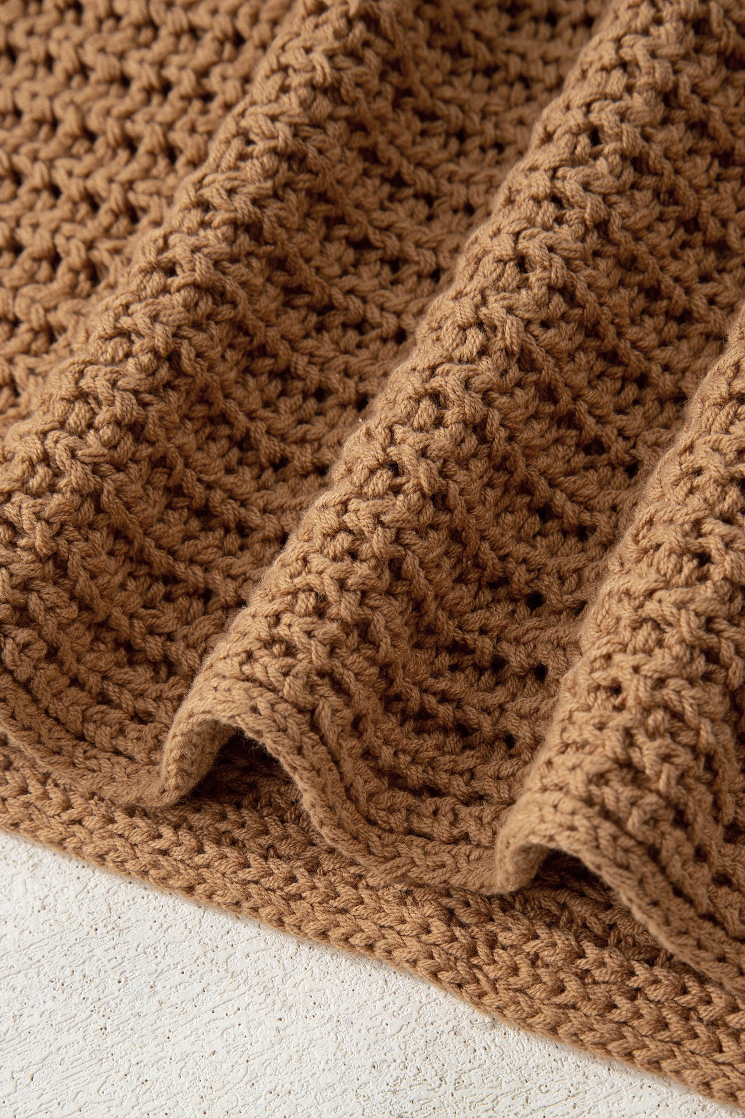 White Hollowed Detail Wide Sleeve Loose Pullover Sweater
