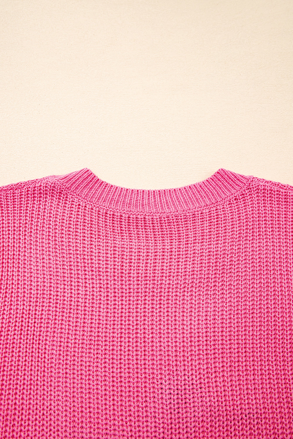 Bright Pink Western Cowboy Embroidery Round Neck Sleeveless Sweater