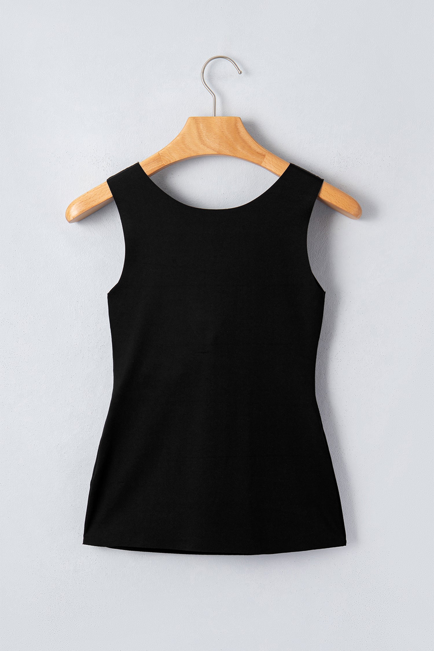 Oatmeal Solid Color Wide Strap Splicing Athleisure Tank Top