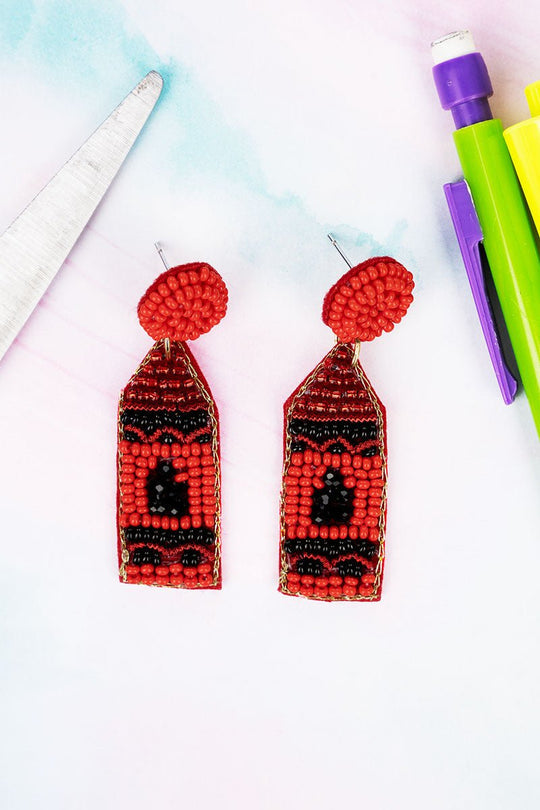 Crayon seeded earrings