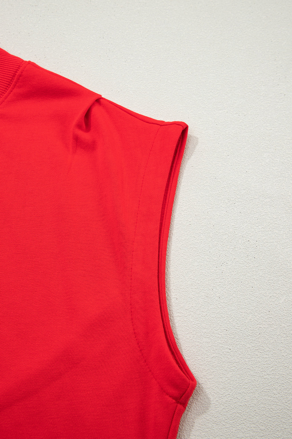 Pink Solid Color High Neck Cap Sleeve Loose Top