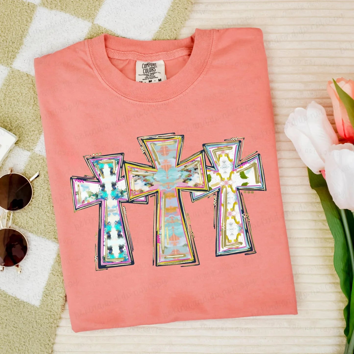 Watercolor Cross Trio Tee