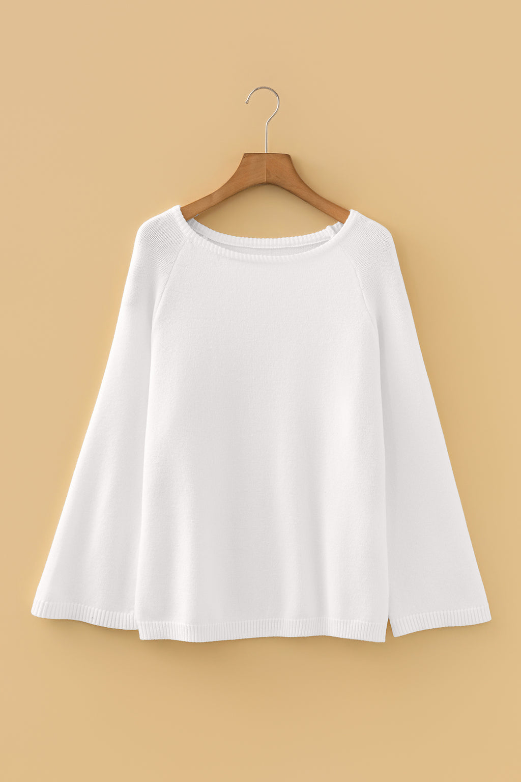 Sky Blue Solid Color Knit Loose Bracelet Sleeve Dolman Sweater