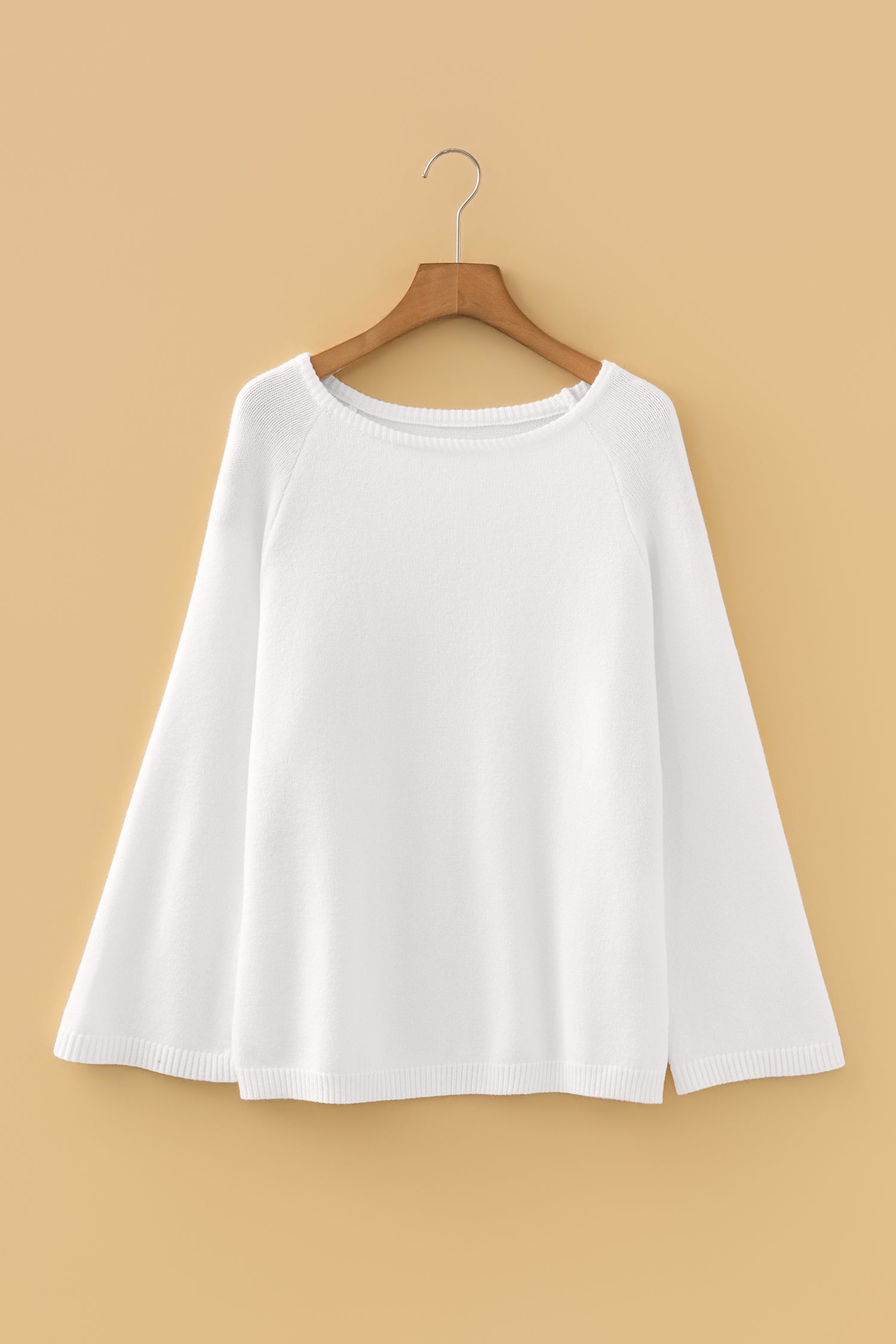 Sky Blue Solid Color Knit Loose Bracelet Sleeve Dolman Sweater