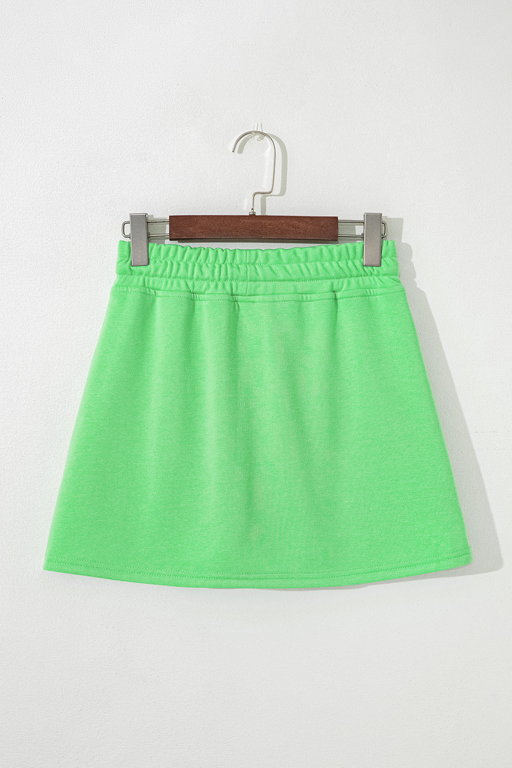 Black French Terry Drawstring Mini Skort with Pockets