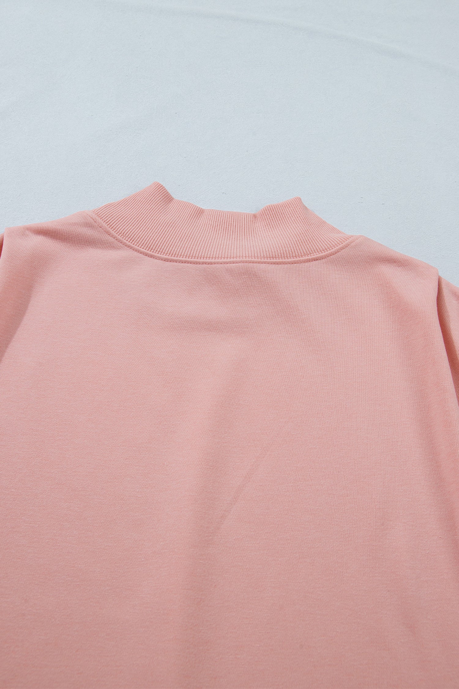 Pink Solid Color High Neck Cap Sleeve Loose Top