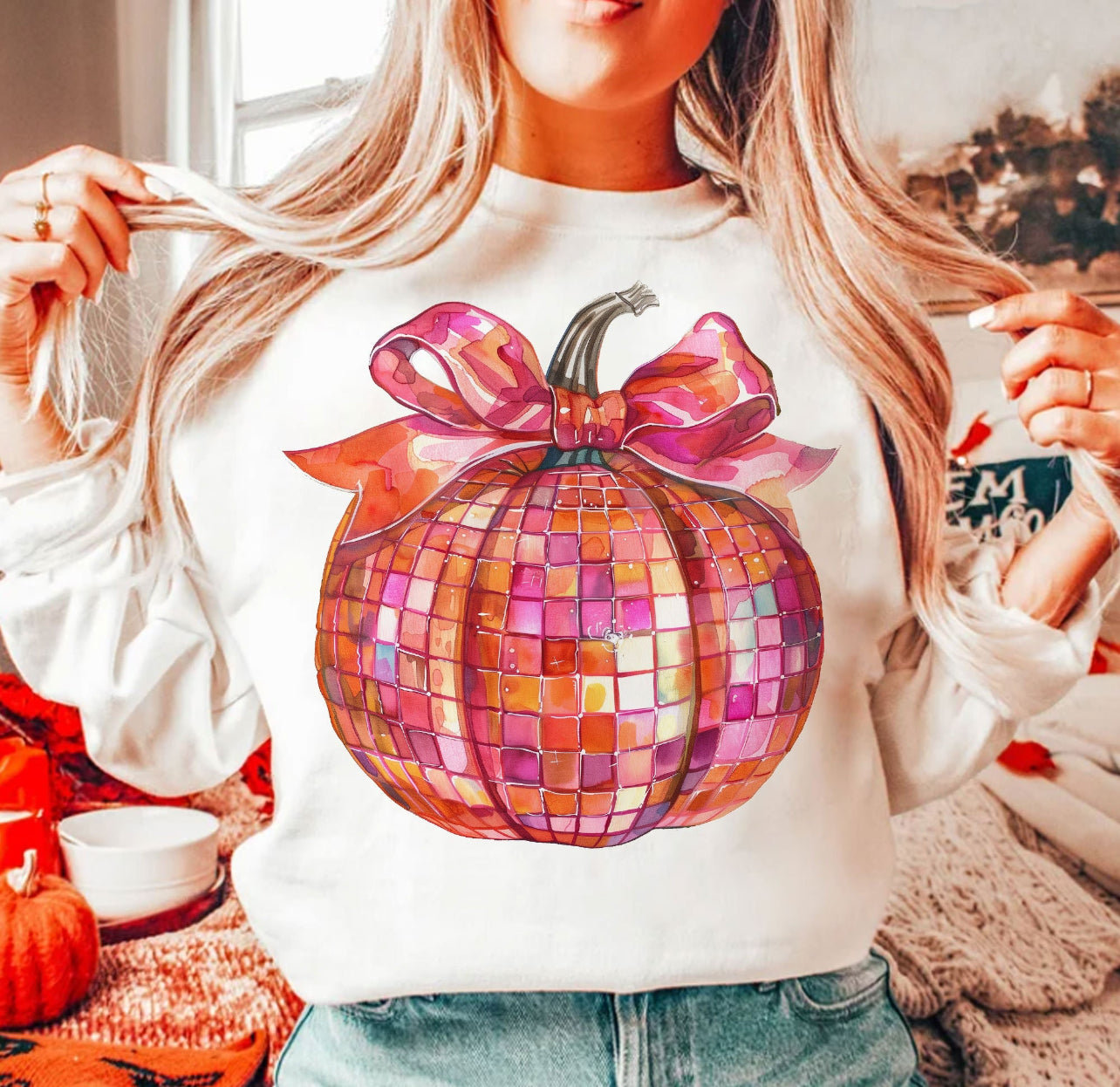 Disco pumpkin Halloween graphic tee