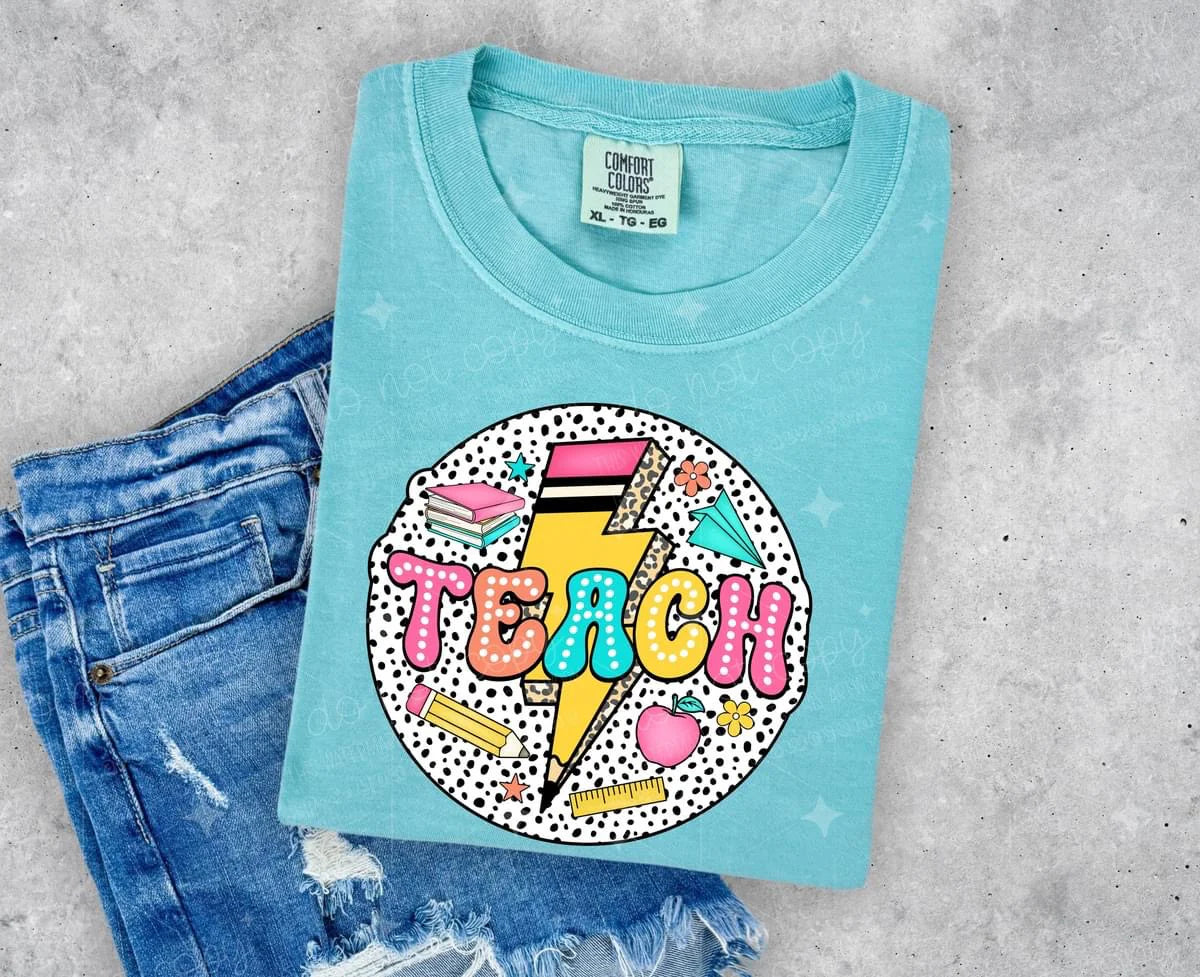 Teacher Bolt Circle graphic tee