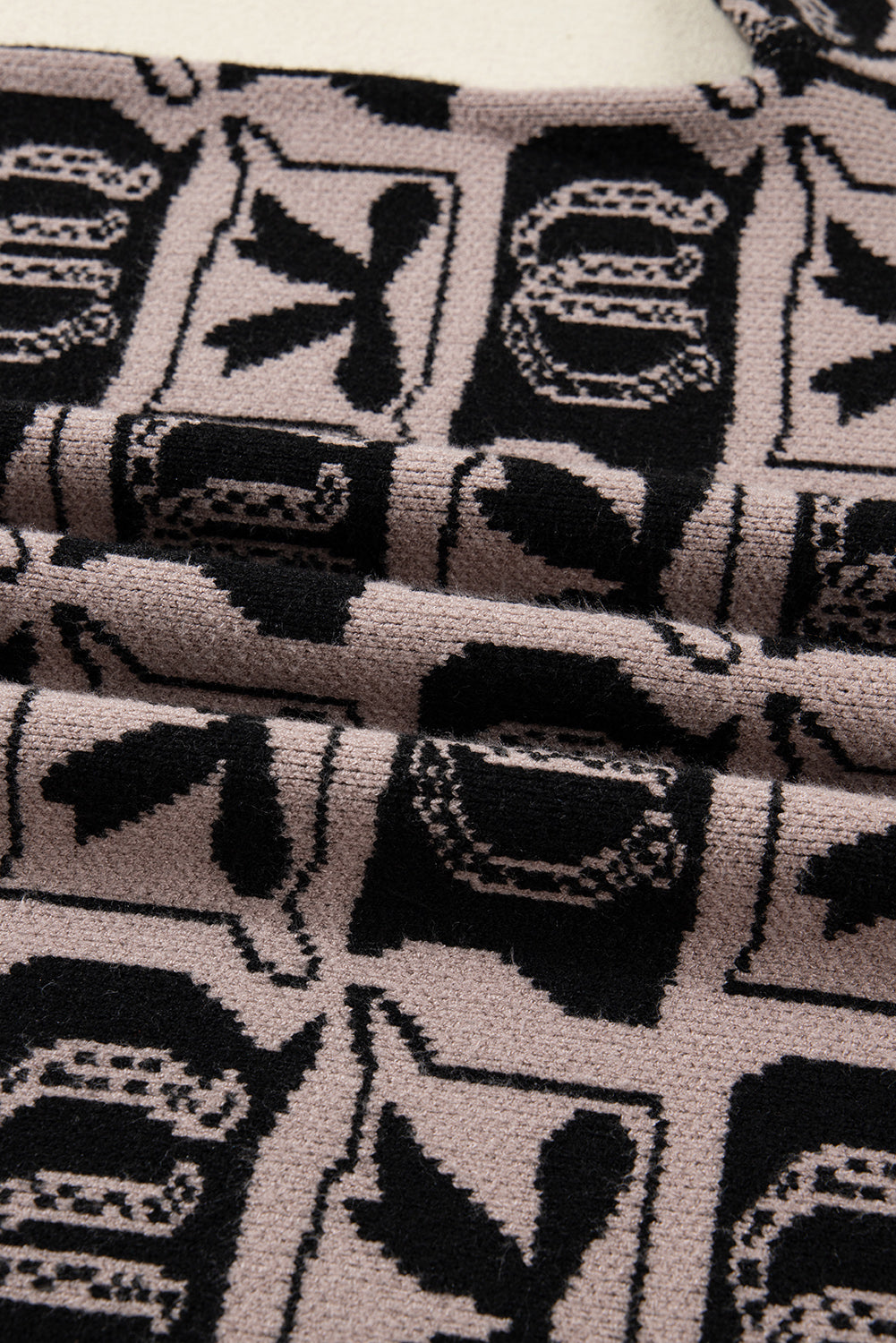 Brown Bows & Horseshoes Pattern Western Fashion Print Sweater