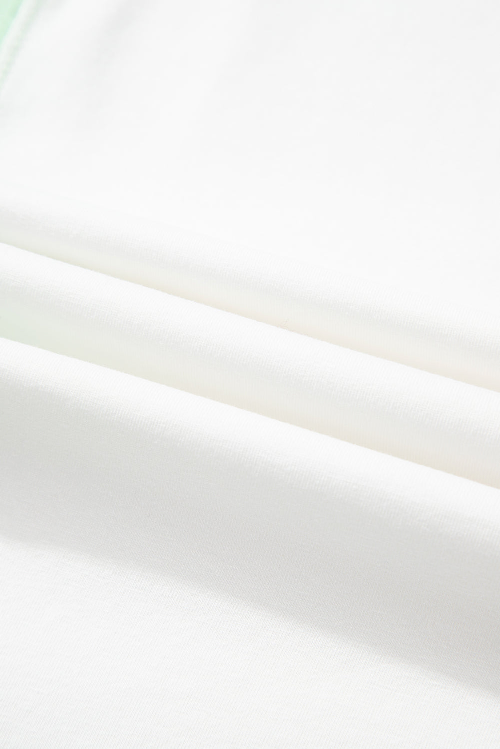 Light Green Color Block Exposed Seam Crew Neck T Shirt