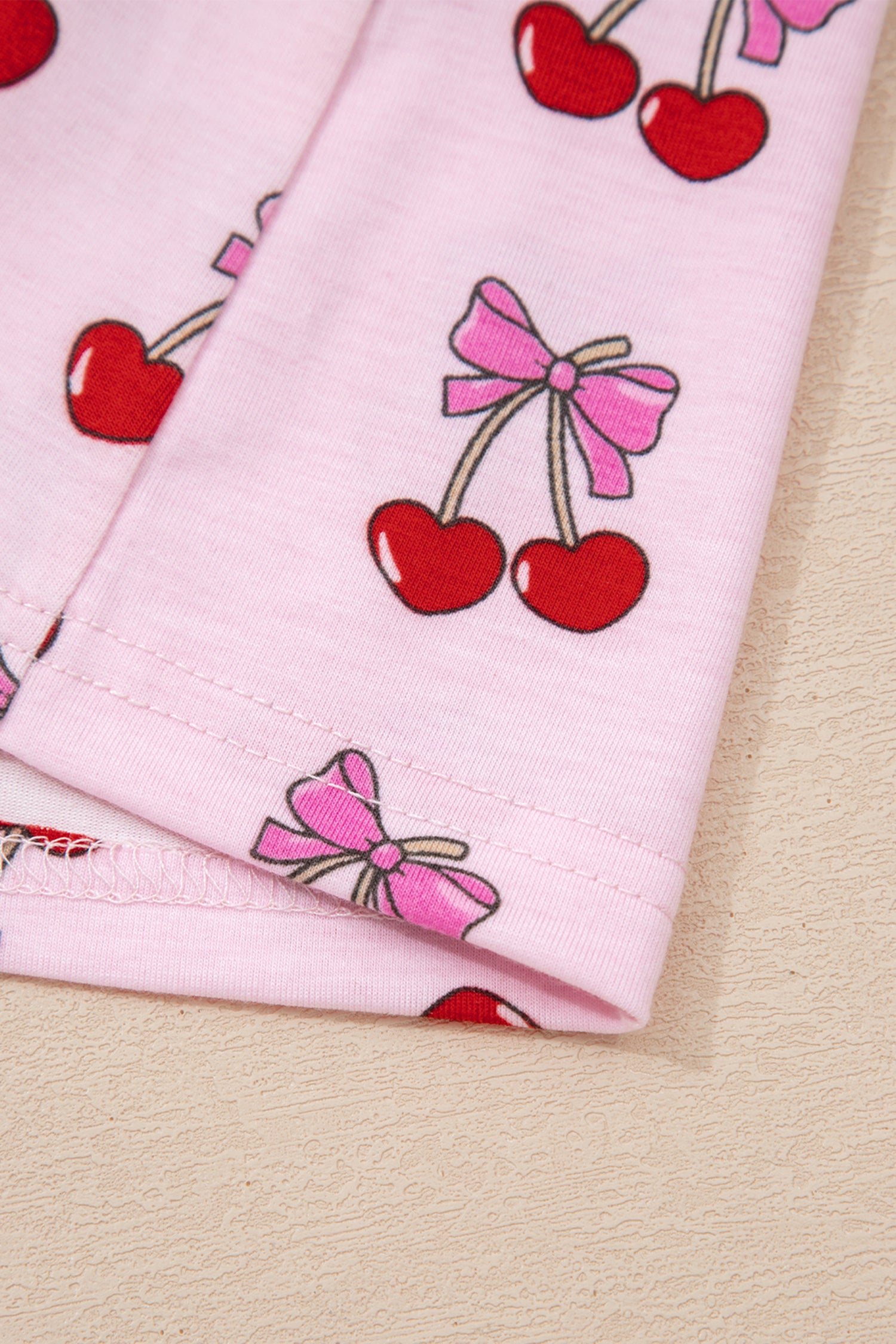 Sky Blue Bow Print Short Pajama Set
