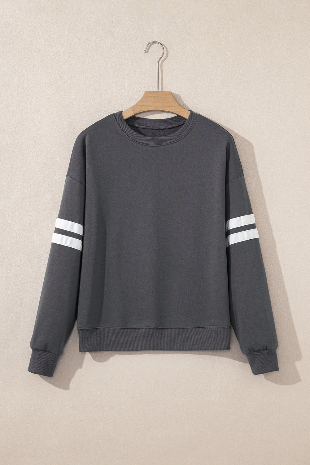 Evergreen Varsity Striped Detail Drop Shoulder Oversized Sweatshirt