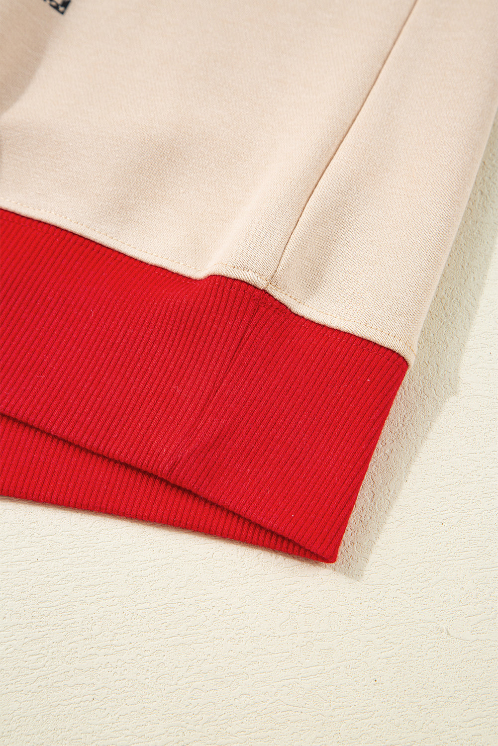 Oatmeal GAME DAY Letter Graphic Varsity Striped Detail Baggy Sweatshirt