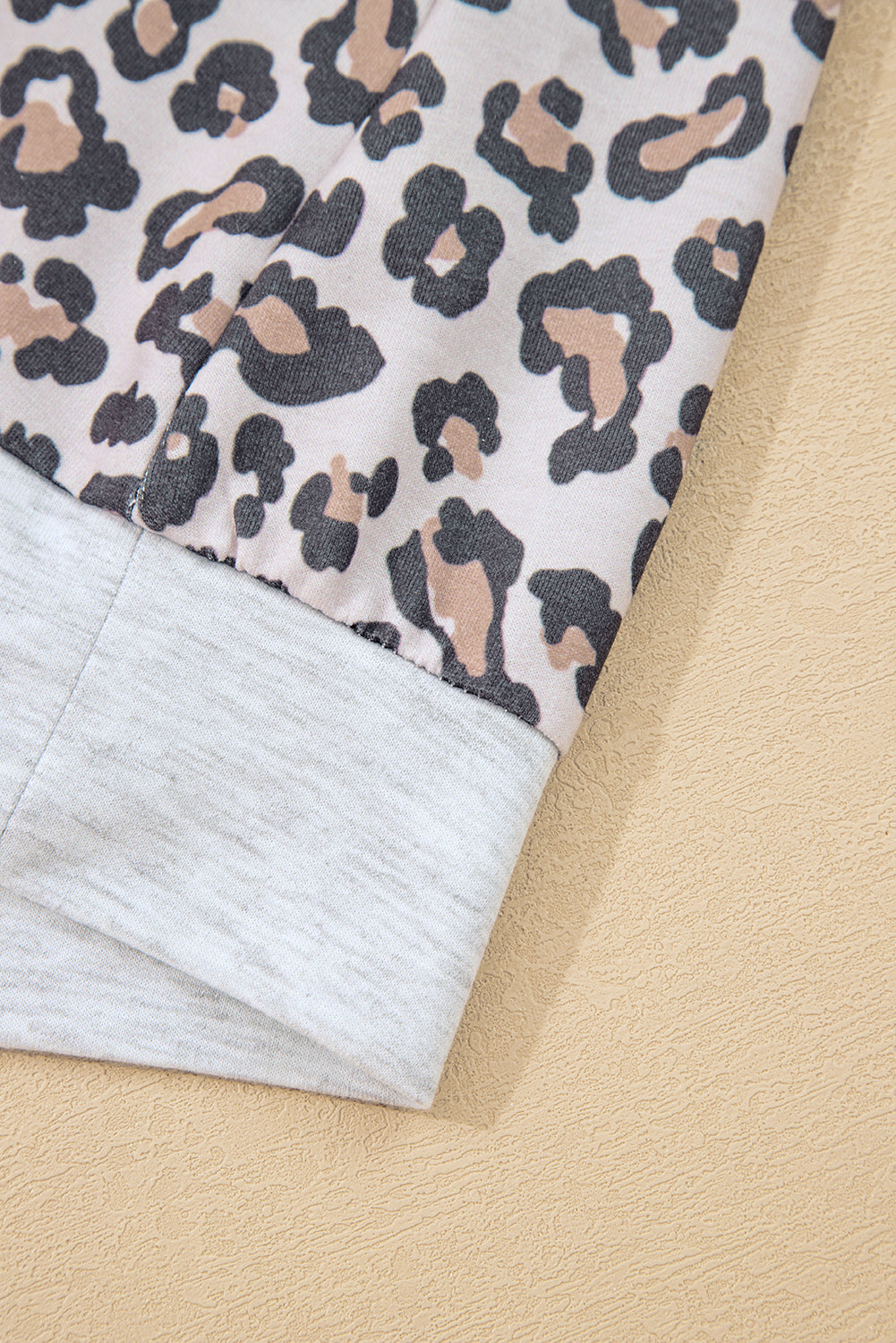 Multicolor Leopard Floral Patchwork Drawstring Hoodie