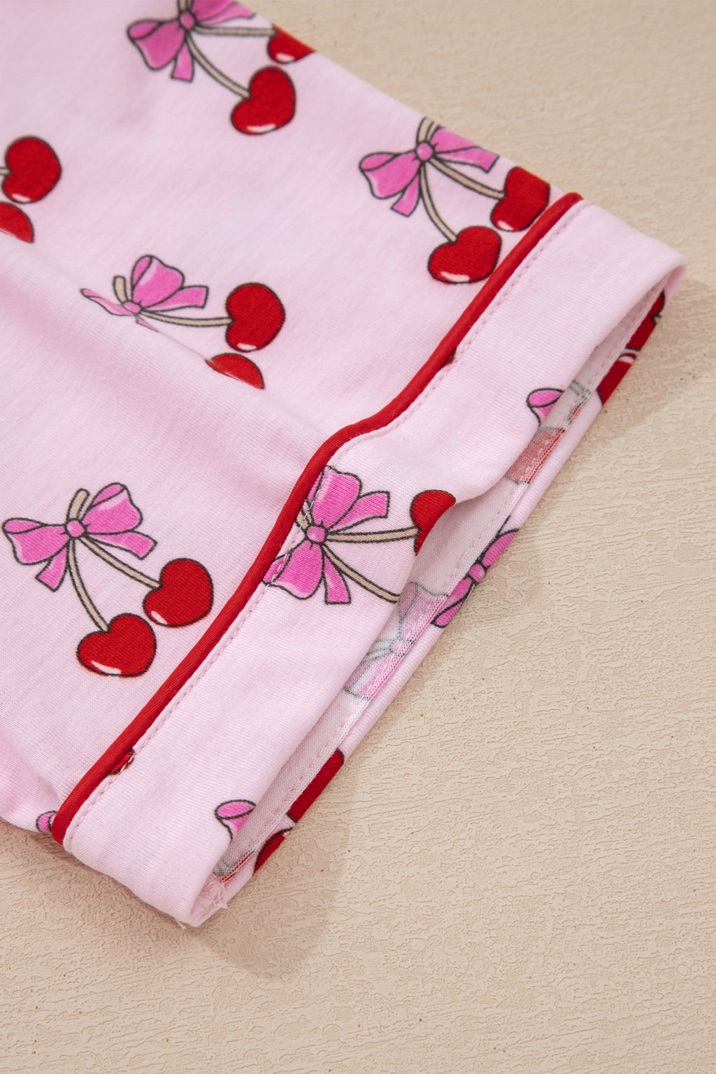 Sky Blue Bow Print Short Pajama Set